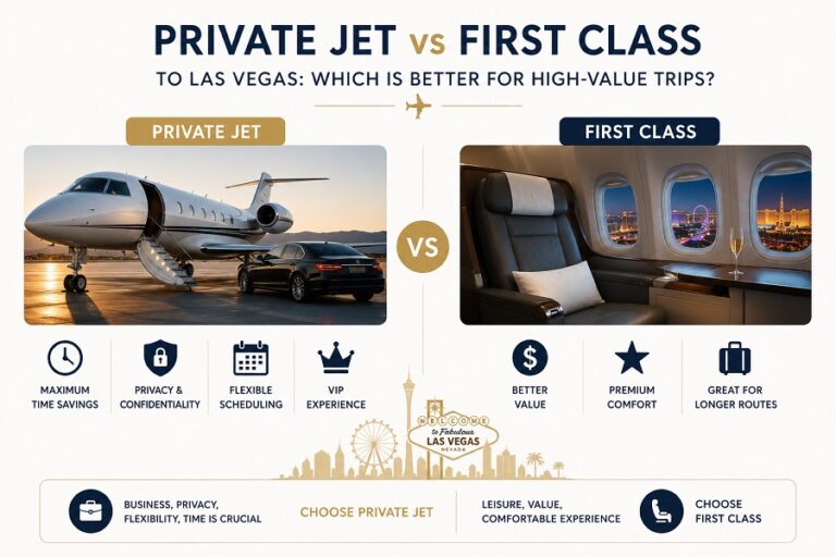 Private jet vs first class to Las Vegas